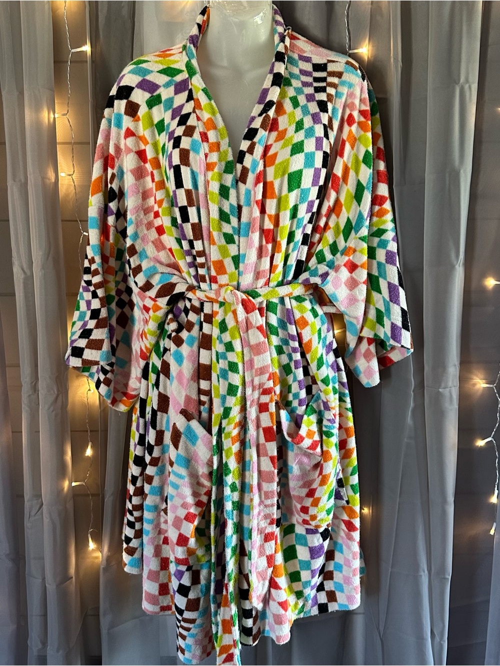 Target Terry cloth pride robe psychedelic rainbow checkered size 2X